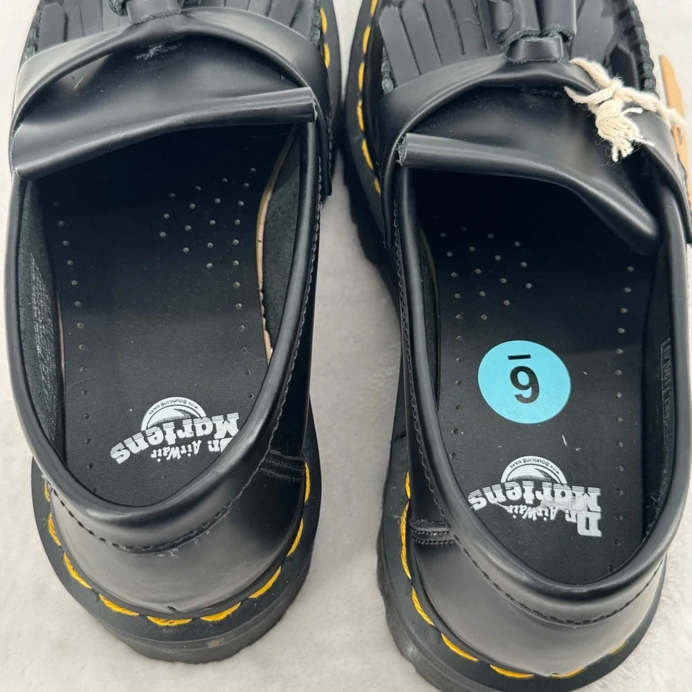 Dr Martens Adrian Quad Kiltie Platform Loafers Black Leather Womens 6 Retro Vibe - Picture 4 of 8